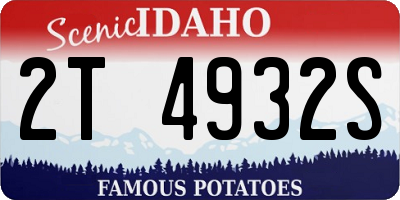 ID license plate 2T4932S