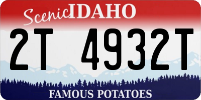 ID license plate 2T4932T