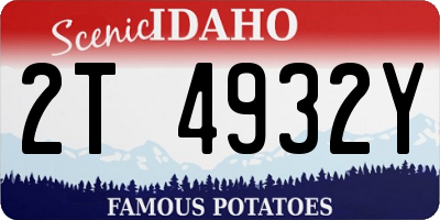 ID license plate 2T4932Y