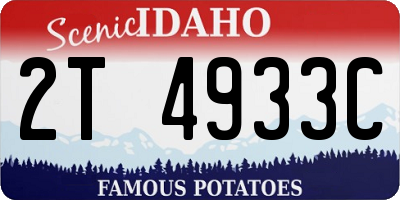 ID license plate 2T4933C