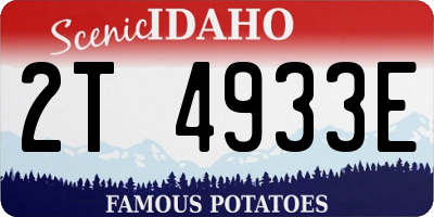 ID license plate 2T4933E