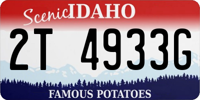ID license plate 2T4933G