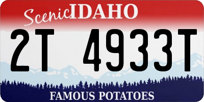 ID license plate 2T4933T