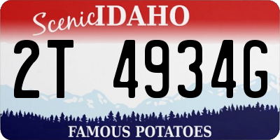 ID license plate 2T4934G