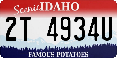 ID license plate 2T4934U