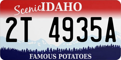 ID license plate 2T4935A
