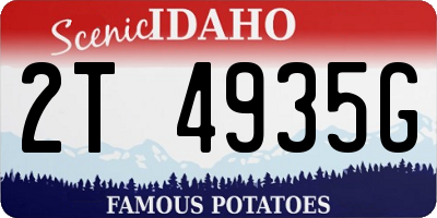 ID license plate 2T4935G