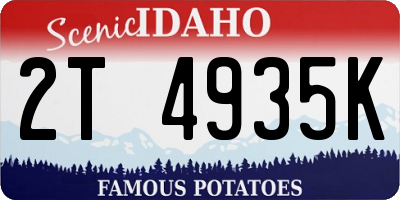 ID license plate 2T4935K