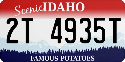 ID license plate 2T4935T