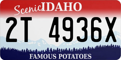 ID license plate 2T4936X
