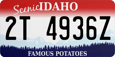 ID license plate 2T4936Z