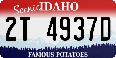 ID license plate 2T4937D
