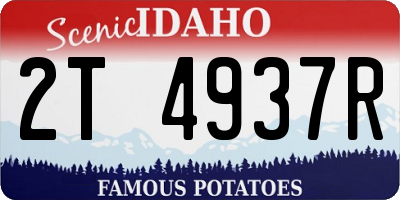 ID license plate 2T4937R