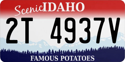 ID license plate 2T4937V