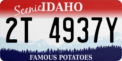 ID license plate 2T4937Y