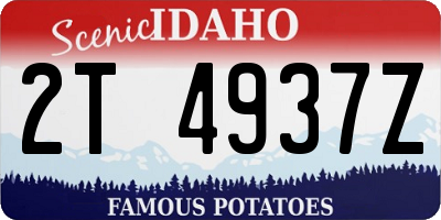 ID license plate 2T4937Z