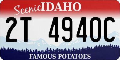ID license plate 2T4940C