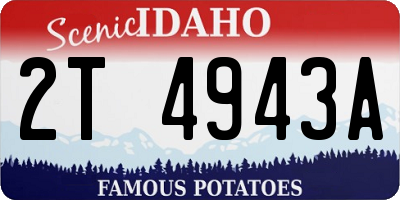 ID license plate 2T4943A