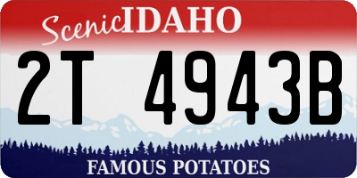 ID license plate 2T4943B