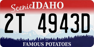 ID license plate 2T4943D