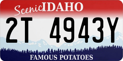 ID license plate 2T4943Y