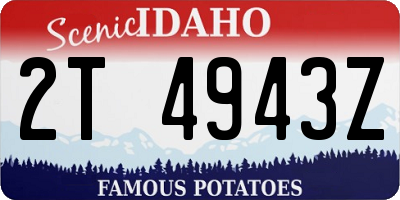 ID license plate 2T4943Z