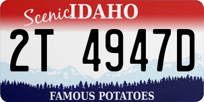 ID license plate 2T4947D