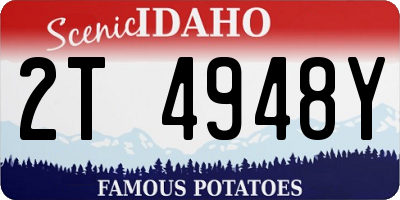 ID license plate 2T4948Y
