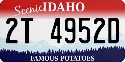 ID license plate 2T4952D