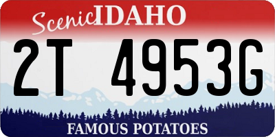 ID license plate 2T4953G