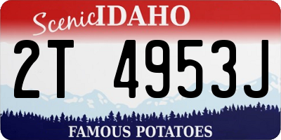 ID license plate 2T4953J