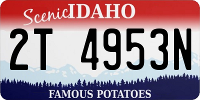 ID license plate 2T4953N