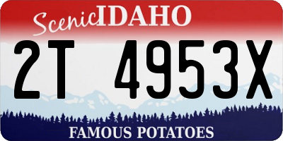 ID license plate 2T4953X