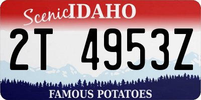 ID license plate 2T4953Z