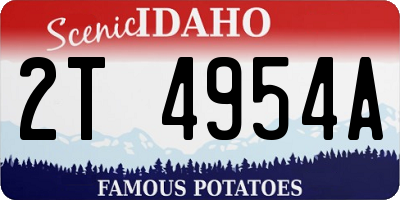 ID license plate 2T4954A
