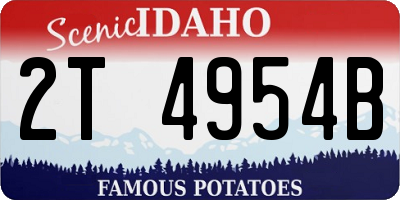 ID license plate 2T4954B