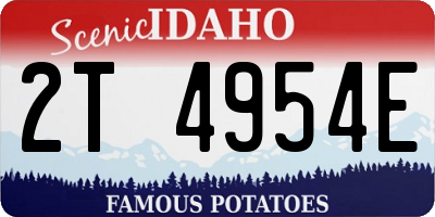 ID license plate 2T4954E