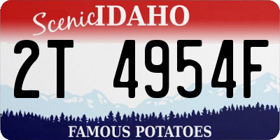 ID license plate 2T4954F