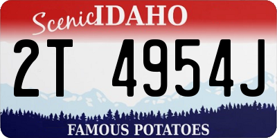 ID license plate 2T4954J