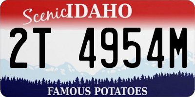 ID license plate 2T4954M