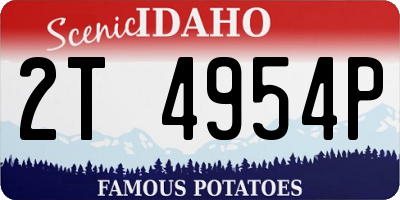 ID license plate 2T4954P