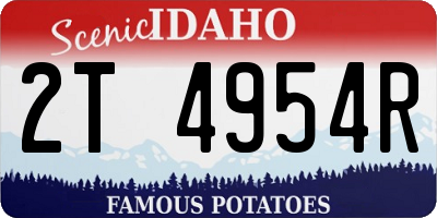 ID license plate 2T4954R