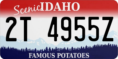 ID license plate 2T4955Z