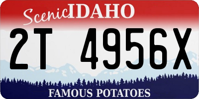 ID license plate 2T4956X