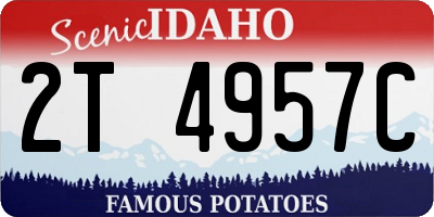 ID license plate 2T4957C