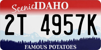 ID license plate 2T4957K