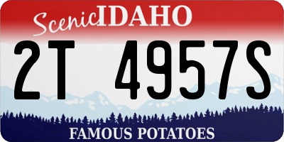 ID license plate 2T4957S