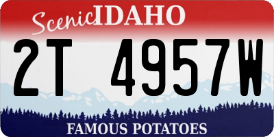 ID license plate 2T4957W