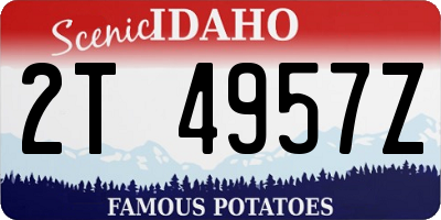 ID license plate 2T4957Z