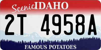 ID license plate 2T4958A